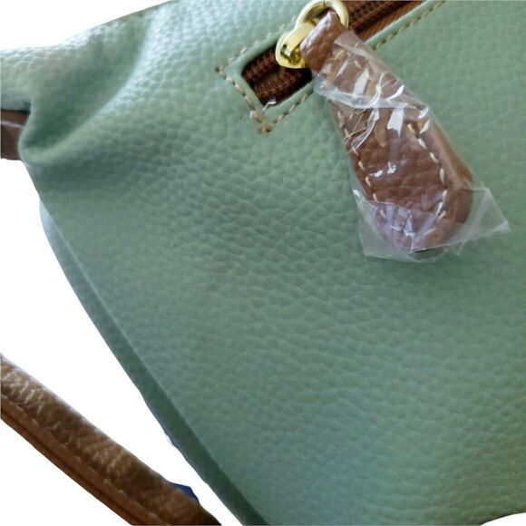 STONE MOUNTAIN Cornwall Sophia Hobo leather shoulder bag purse seafoam tan NEW - Picture 9 of 11